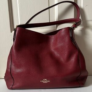 Coach Burgundy Leather Shoulder Bag